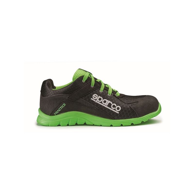 ZAPATO SEG T40 S1P PU-MD-SRC PRACTICE MALLA TRANS. NEGRA/VER