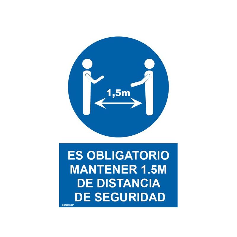 CARTEL SEÑALIZACION 210X300MM - 0,7MM PVC BL/AZ DISTANCIA DE