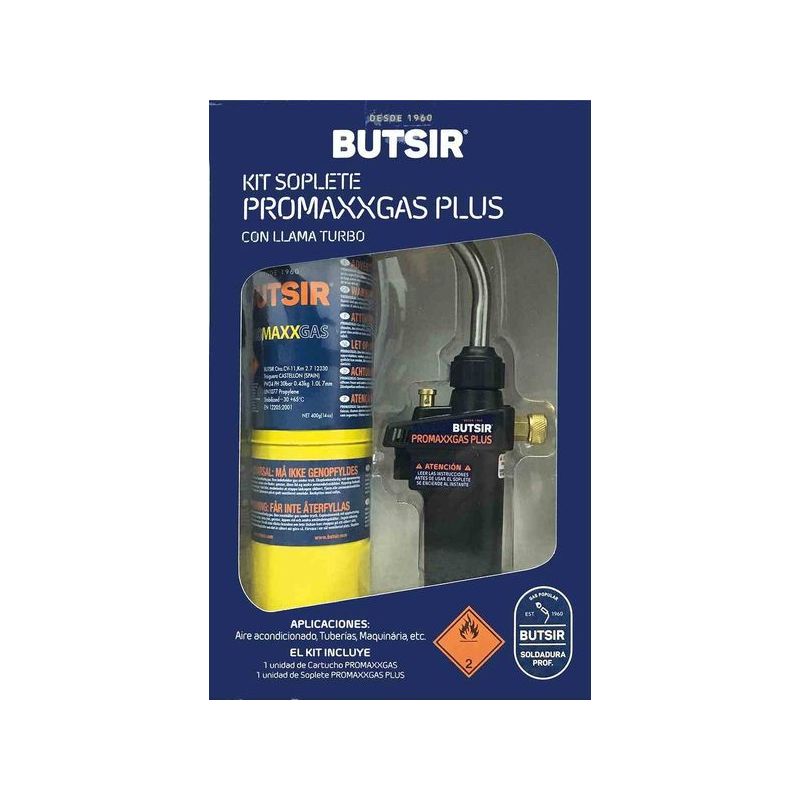 SOPLETE A GAS CARTUCHO PIEZO CANDILEJA +CARTUCHO 400 GR BUTS