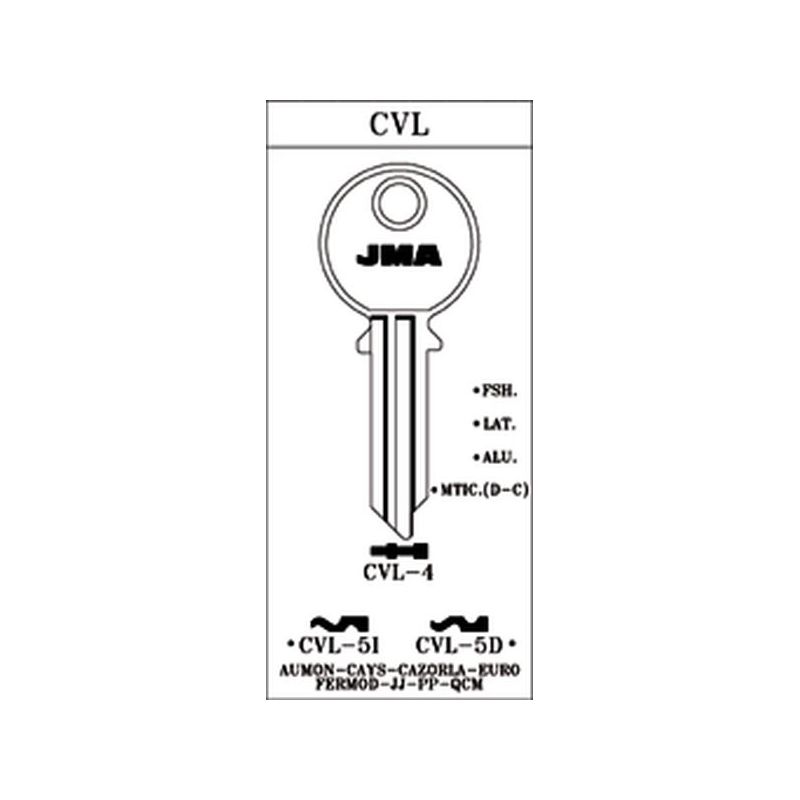 LLAVE CILINDRO EN BRUTO JMA ALU AZ CVL-5D AZUL