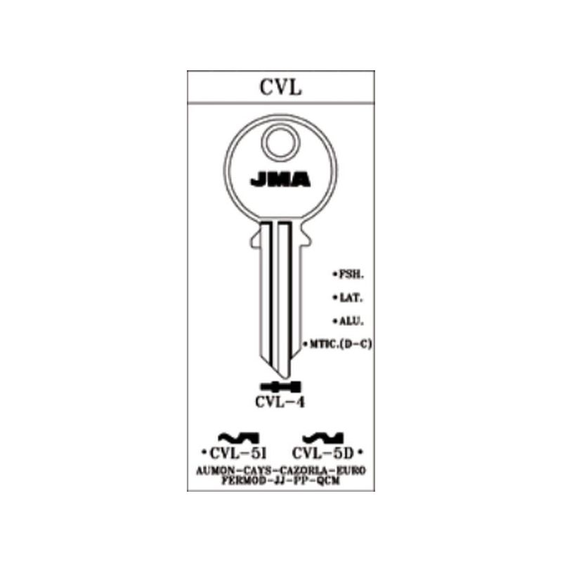 LLAVE CILINDRO EN BRUTO JMA ALU AZ CVL-5I AZUL