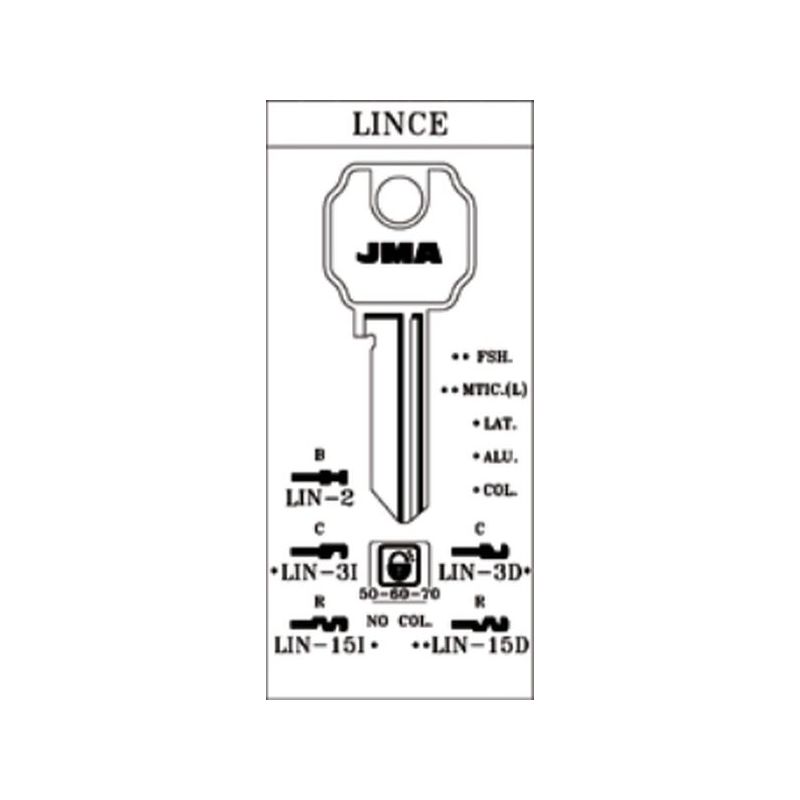 LLAVE CILINDRO EN BRUTO JMA ALU AZ LIN-15D AZUL