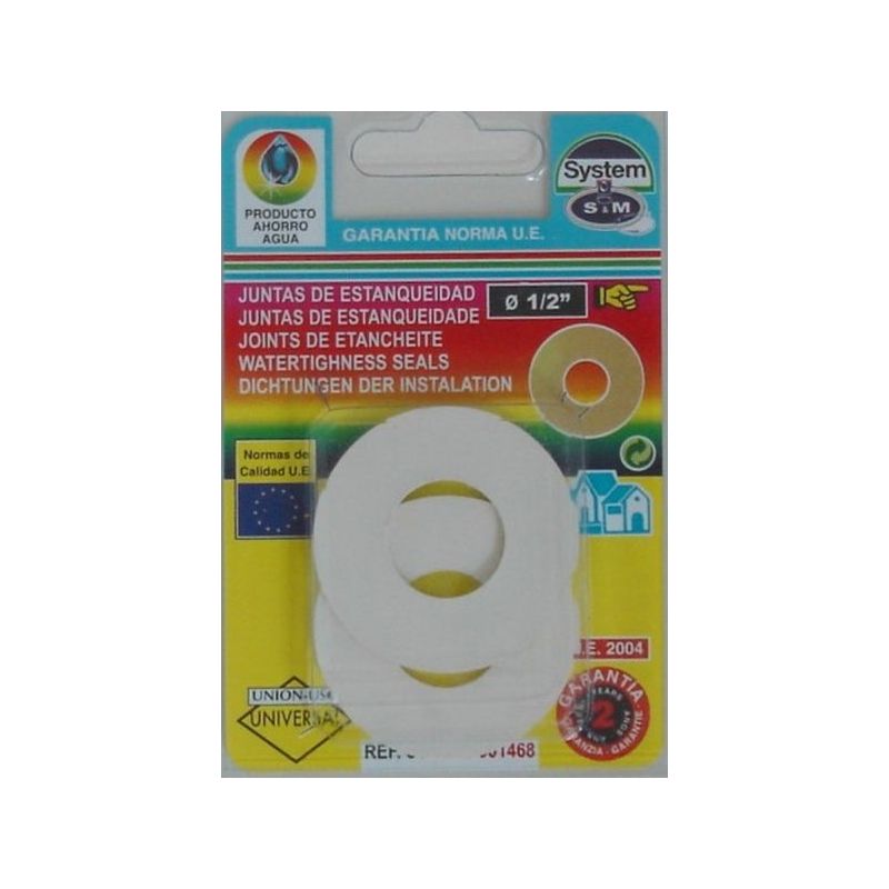 JUNTA FONTAN PLANA 1/2&quot; LAVABO 2PZ GOMA S&amp;M 2 PZ
