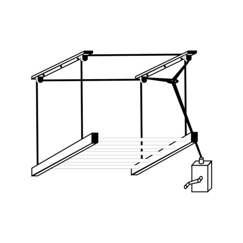 TENDEDERO TECHO MANIVELA 140CM AC BL SUBE-BAJA TEND Y TIRAD