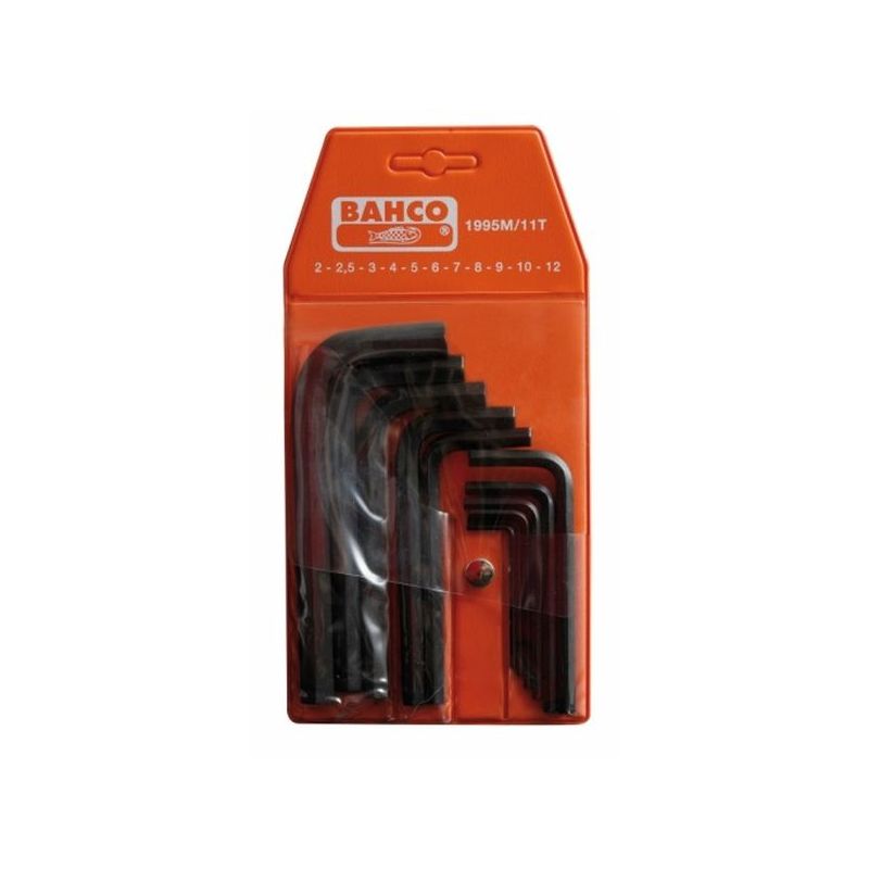 LLAVE ALLEN HEXAG. 2,0-12MM ACODADA NIQ BAHCO 11 PZ