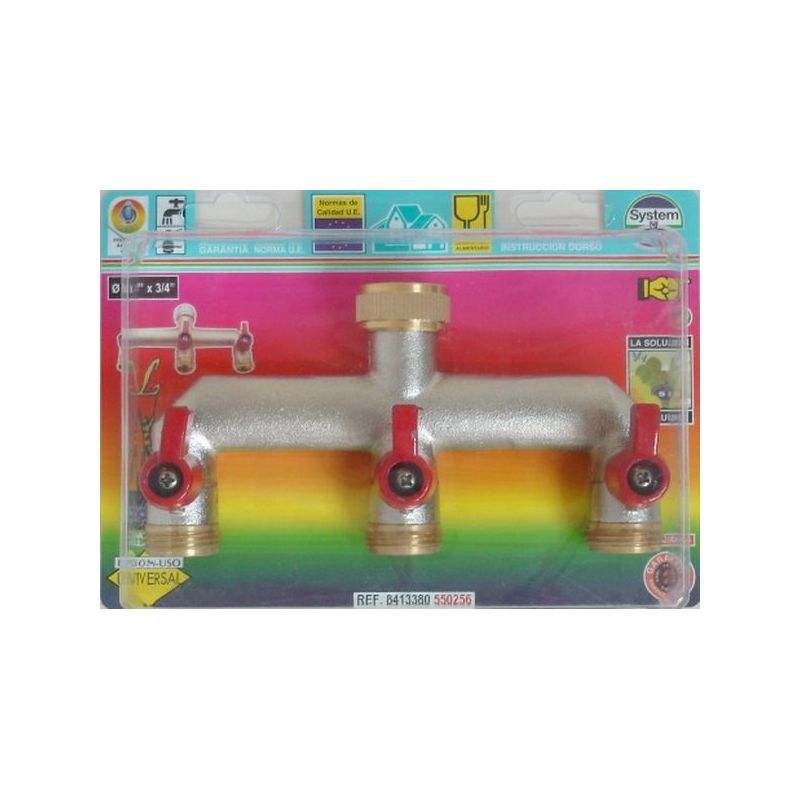 GRIFO JARD TRIPLE 3/4&quot;X3/4&quot; 3 VIAS S&amp;M