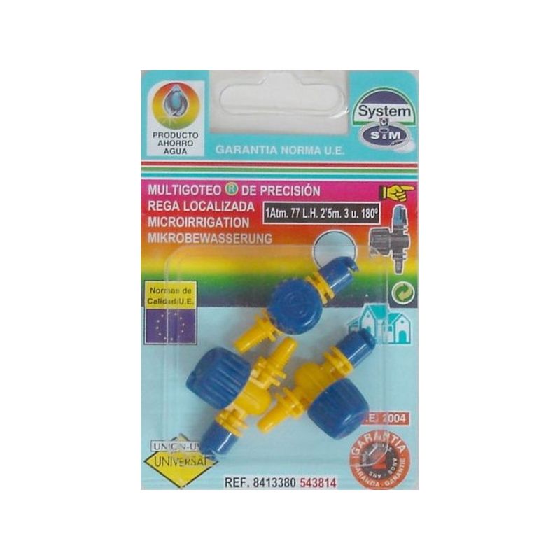 DIFUSOR RIEGO S&amp;M GOTEO S&amp;M PP MICRO CON VALVULA 543814 3 PZ