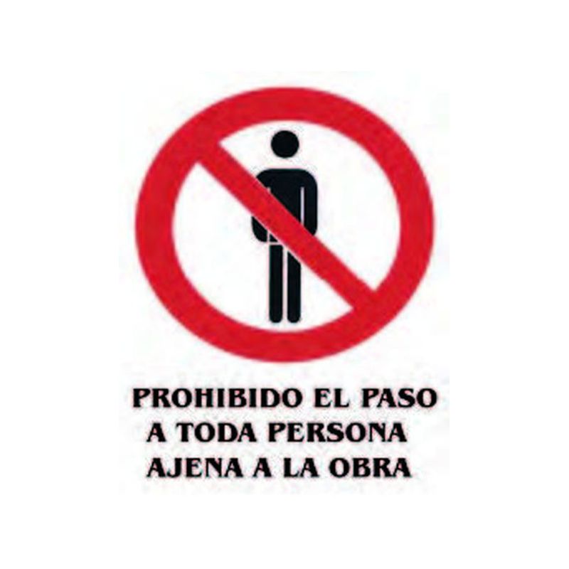 CARTEL SEÑALIZACION 40X30CM PASO OBRA PVC CV TOOLS