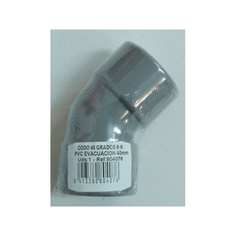 CODO EVAC H-H 45§ 40MM PVC S&amp;M