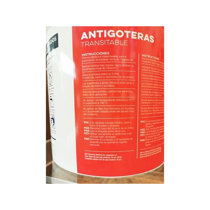 PINTURA ANTIGOTERAS 4 LT 4 LT BL ELASTICA BUPISA