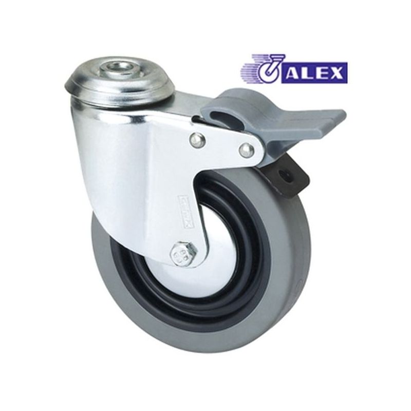 RUEDA GIR C/F 080MM 1-0387 AG/PAS 060KG.LISO GOM N/G BH PGI
