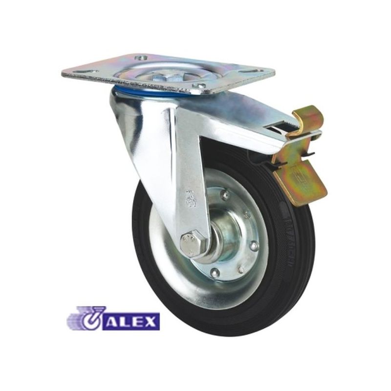RUEDA GIR C/F 100MM 2-1149 PL.106X086 110KG.ROD GOM NEG ZV B