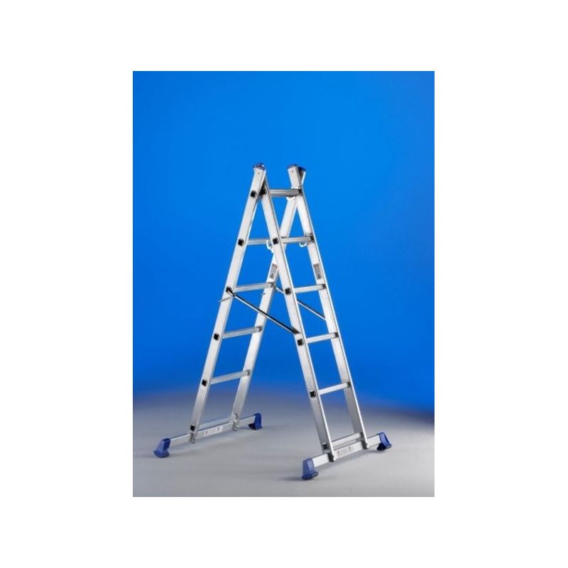 ESCALERA IND C/ANDAMIO 5P 2 TRAMOS ALU TECNO SVELT