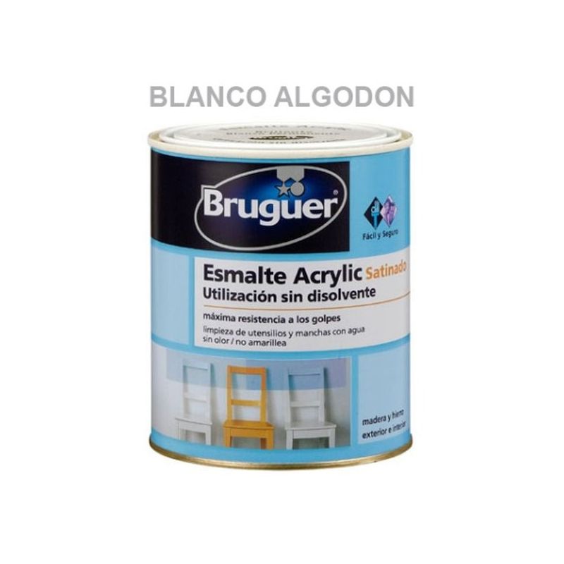 ESMALTE ACRIL SAT. 250 ML BL/ALG INT/EXT S/OLOR BRUGUER