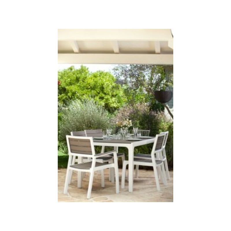 MESA JARD 165X94CM ALUMINIO/MADERA RES CURVER