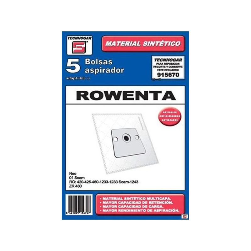 BOLSA ASP THOGAR PAPEL ROWENTA 915670 5 PZ
