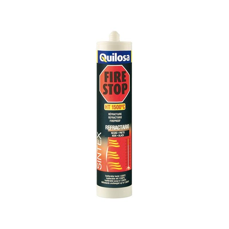 MASILLA REFR. A/TEM 1500§C INT. NEG FIRE STOP QUILOSA 310 ML