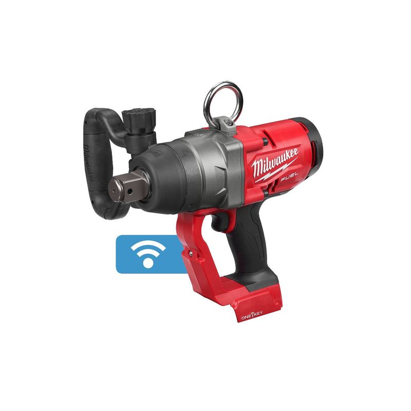 M18ONEFHIWF1-0X Llave de impacto de alto par M18 FUEL™ ONE-KEY™, recepción 1&quot; con anillo de fricción, 4 modos, máximo par de apriete 2033Nm, máximo par de desapriete 2400Nm. Se suministra en versión cero, sin baterías ni cargador, en HD-box