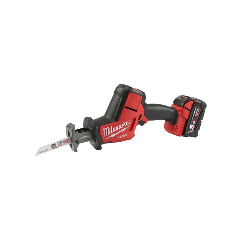 M18FHZ-502X Sierra de sable de una mano M18 FUEL™ HACKZALL™, carrera 22mm, 0-3000cpm, FIXTEC™. Se suministra con 2 baterías M18B5 y cargador rápido M12-18FC, en HD-box