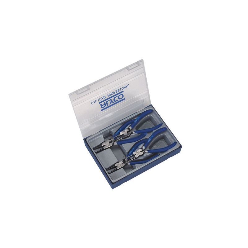 JUEGO 4 ALICATES SEEGER 140MM C/PLASTICO