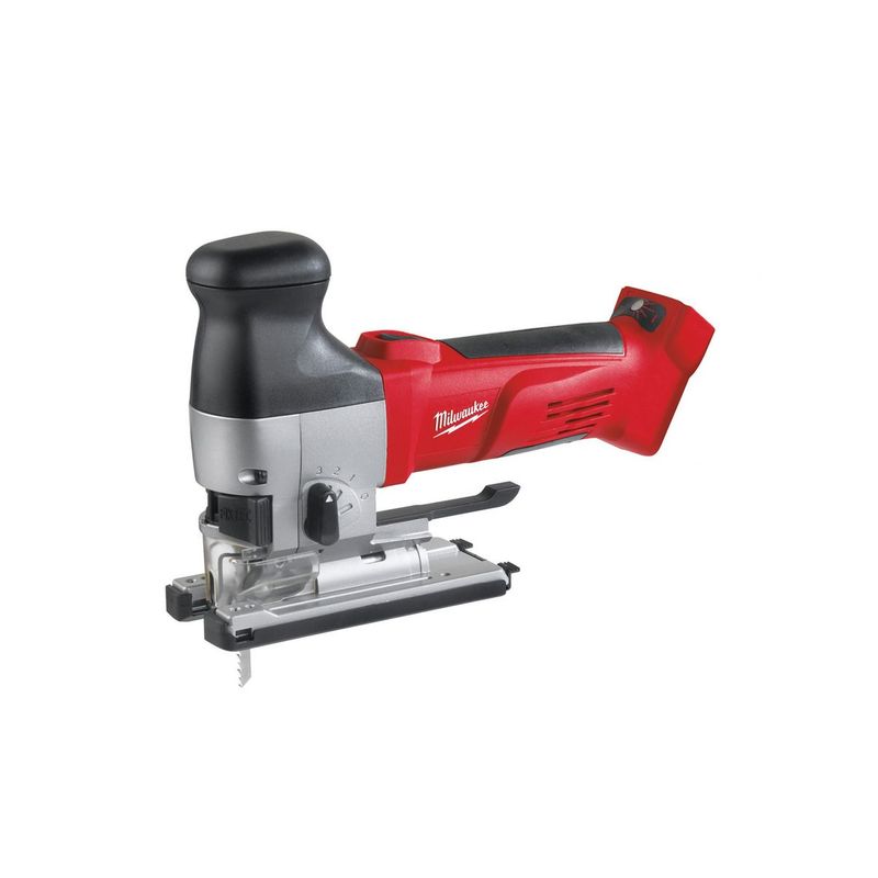 HD18JSB-0 Sierra de calar de puño abierto M18™, capacidad máxima en madera 120mm, carrera 26mm, 2050-2700cpm. Se suministra en versión cero, sin baterías ni cargador