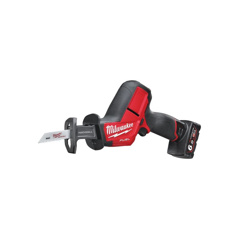 M12CHZ-602X Sierra de sable subcompacta de una mano M12 FUEL™ HACKZALL™, carrera 15,9mm, 0-3000cpm, FIXTEC™. Se suministra con 2 baterías M12B6 y cargador C12C, en HD-box