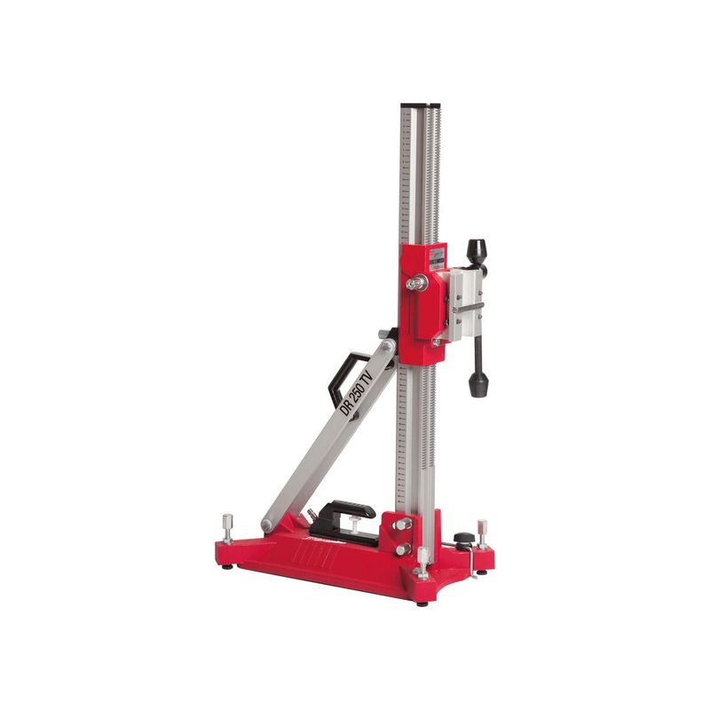 DR250TV Columna fija de aluminio para DCM2-250C, angulable hasta 45°, acople rápido del motor, altura de 834mm y dimensiones de la base 276x467mm, peso 10kg, carrera 520mm