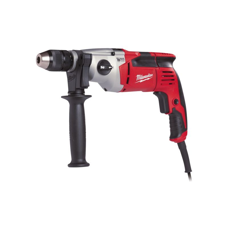 PD2E22R Taladro percutor de 850W, 2 velocidades, AVS, Softgrip, portabrocas automático de 1,5-13mm, par máximo 56Nm. Se suministra en kitbox