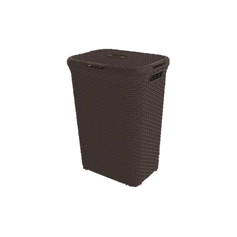 CESTO C/TAPA 60LT MARRON CURVE
