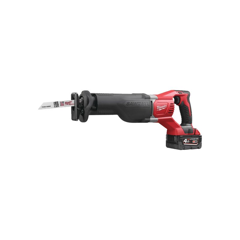 M18BSX-402C Sierra de sable M18™ SAWZALL™, carrera 28,6mm, 0-3000cpm, FIXTEC™. Se suministra con 2 baterías M18B4 y cargador M12-18C, en kitbox