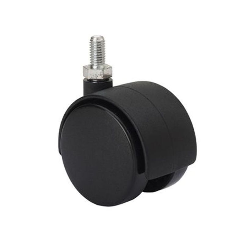 RUEDA DOBLE NEGRA Ø40 ESPIGA M