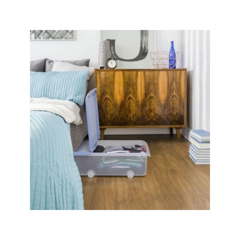 CAJA ORDEN BAJO CAMA 78X45X18CM 63LT C/RDA PL TRA 
