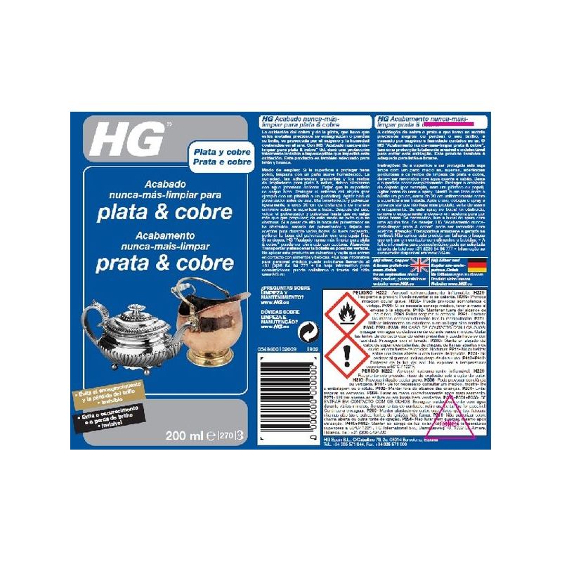 LIMPIADOR PROT PLATA-COB-LAT-BRONCE SPRAY HG 200 ML         