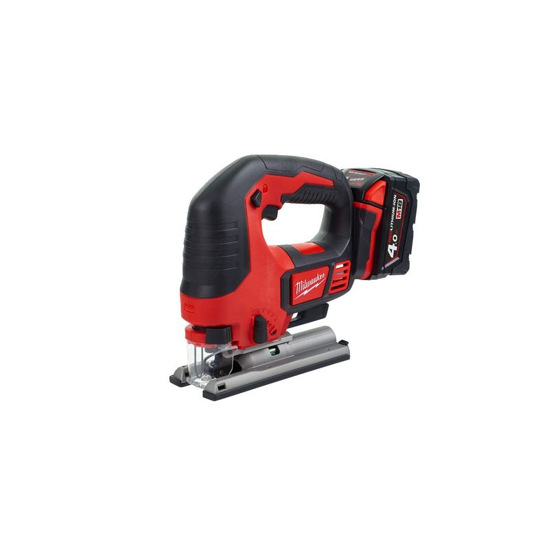 M18BJS-402C Sierra de calar con empuñadura cerrada M18™, capacidad máxima en madera 135mm, carrera 25mm, 0-2800cpm. Se suministra con 2 baterías M18B4 y cargador M12-18C, en kitbox