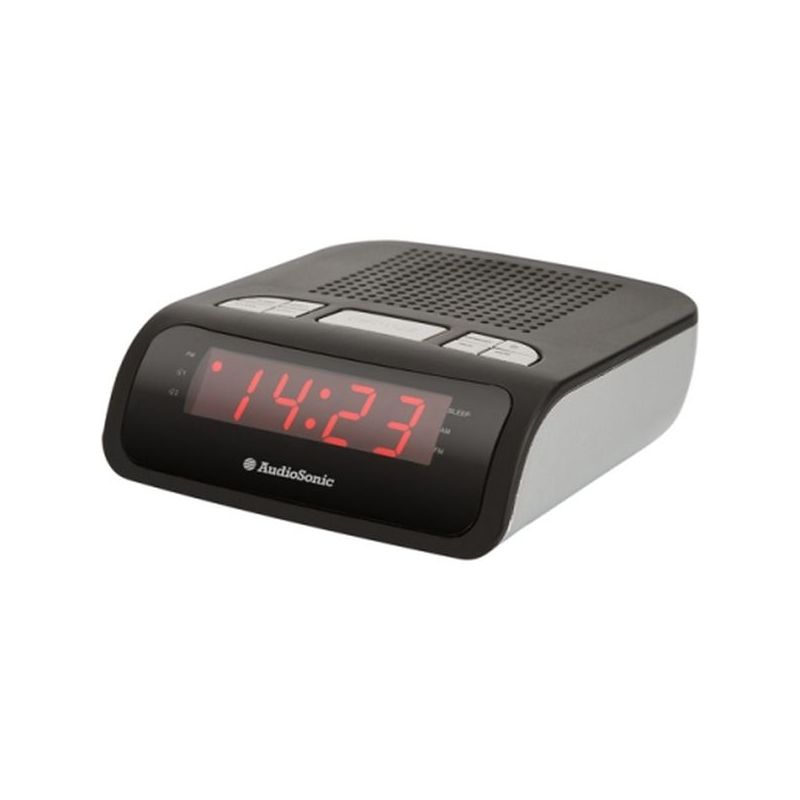 RADIO PORTATIL RELOJ DESPERTADOR AUDIOSONIC ALARMA DUAL AM/F